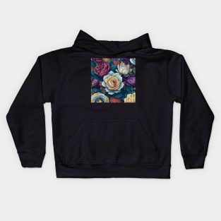 Colorful Flower Garden Pattern Design with a Modern Twist Kids Hoodie